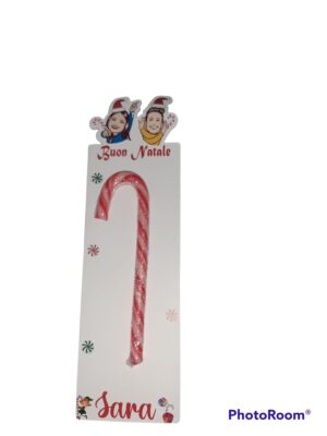10 CANDY CANE  SU CARTONCINO CON NOME PERSONALIZZATO TEMA  ME CONTRO GADGET DI FINE FESTA
