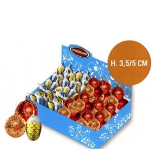 10 PALLINE COLORI ASSORTITI  IN CIOCCOALATO A LATTE STAGNOLATI APPENDIBILI NATALE