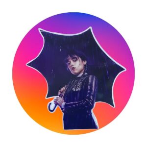 CIALDA PER TORTA  SU OSTIA ACCESSORI TORTA MERCOLEDI' WEDNESDAY ADDAMS  ROTONDA