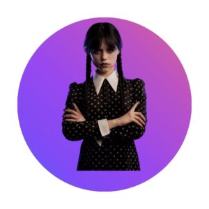 CIALDA PER TORTA  SU ZUCCHERO MERCOLEDI' WEDNESDAY ADDAMS  ROTONDA