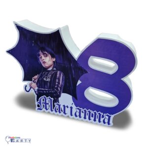 SAGOMA IN POLISTIROLO CON NOME E NUMERO MERCOLEDI' WEDNESDAY ADDAMS PERSONALIZZATA