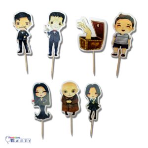 20 PICkS MERCOLEDI' ADDAMS  DECORAZIONI  PER TORTE-BISCOTTI-CUPCAKES