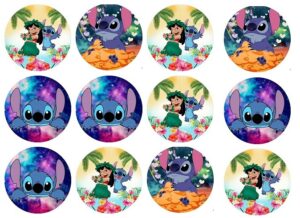 12 IMPRONTE PER BISCOTTI CUPCAKES SU ZUCCHERO LILO E STITCH