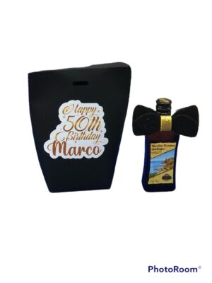 10 BOTTIGLIE  BOMBONIERE AMARO DEL CAPO CON PAPILLON E SCATOLA PERSONALIZZATA