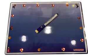 MARIO BROS  LAVAGNETTE CON NOME PERSONALIZZATO E PENNARELLO CON GOMMA MAGNETICA GADGET FINE FESTA pz 10