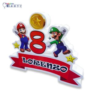 SAGOMA MARIO BROS E LUIGI CON NOME E NUMERO PERSONALIZZATO