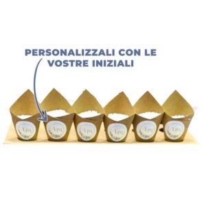 24 Coni PORTARISO per Matrimoni in Carta Kraft Personalizzabili con Le INIZIALI degli SPOSI