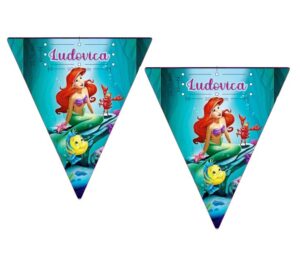 Festone Bandierina Ariel La Sirenetta Personalizzabile