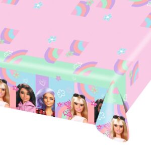 Kit 32 ospiti coordinato tavola Barbie Fashion con tovaglia (32 piatti,32 bicchieri, 32 tovaglioli, 1 tovaglia)