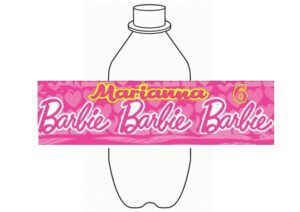 Barbie  Etichette adesive per acqua Personalizzabili pz 12