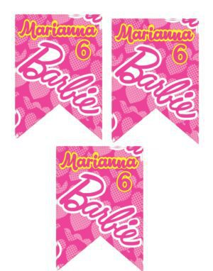 Festone Sagomato Barbie personalizzato con nome ed età