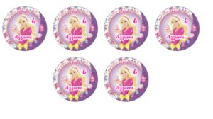 40 Bollini Adesivi Barbie Personalizzabili