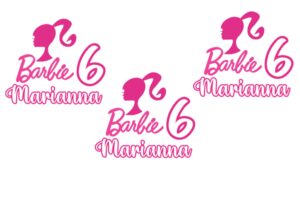 12 Bollini Sagomati Barbie Personalizzati