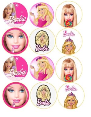 Cialda Su Ostia Barbie 12 Impronte Per Biscotti Cupcakes