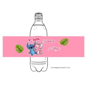 lilo & Stitch Etichette adesive per acqua  Personalizzabili pz 12