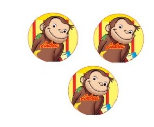 Curioso come George  Bollini Adesivi  personalizzabili 40 pz