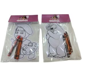 Masha e Orso 10 Kit Disegno con colori crayola Personalizzati
