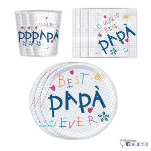 Kit 12 ospiti coordinato tavola Il migliore papà  festa del papà