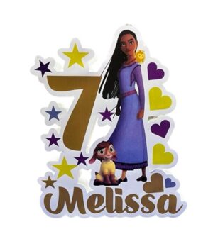 Sagoma in polistirolo con stampa personalizzata con nome ed età tema Wish