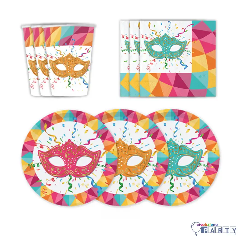 Kit 12  ospiti coordinato  tavola  Carnevale