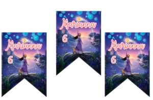 Festone sagomato tema  Wish con nome ed eta'personalizzato