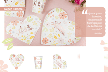 Kit 6 ospiti coordinato tavola Auguri Mamma