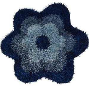 TAPPETO SHAGGY  DAISY BLU CM 95*95