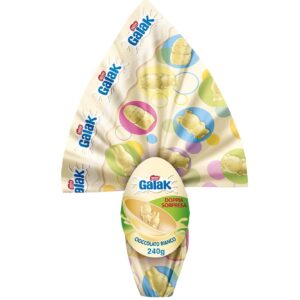 GALAK Uovo di Pasqua Cioccolato Bianco con Sorpresa e 2 Cioccolatini 240g