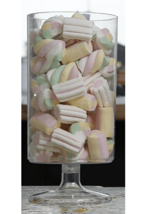 Cilindro per caramelle o confetti in  plastica Ø 12,5 cm H.19,5 cm