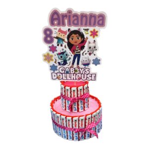 Torta di barrette Kinder Gabby DollHouse con topper personalizzato