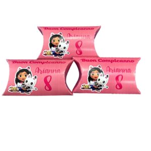12 Scatole Gabby DollHouse Personalizzabili per confetti caramelle