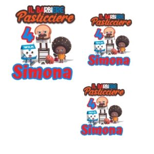 12 Adesivi Sagomati Barbiere Pasticciere Personalizzabili