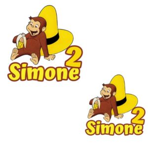 12 Adesivi Sagomati Curioso come George Personalizzati