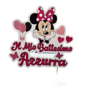 Cake topper in cartoncino Minnie personalizzabile