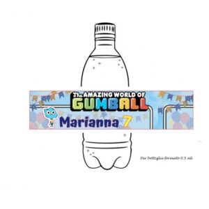 Gumball Etichette Acqua  Personalizzabili pz 12