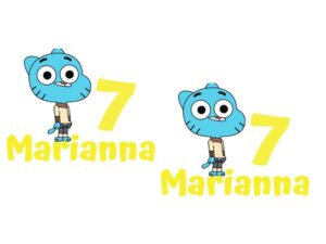 12 Adesivi Sagomati Gumball Personalizzabili
