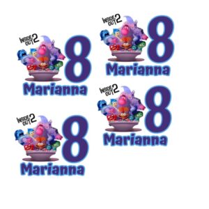 12 Adesivi Sagomati Inside Out 2 Personalizzabili