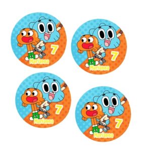 40 Bollini Adesivi Gumball Personalizzabili