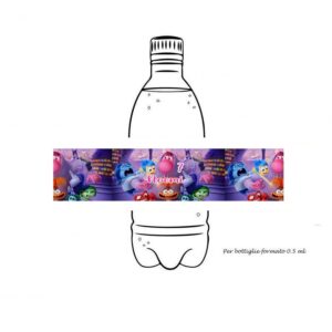 Inside Out 2 Etichette Acqua  Personalizzabili pz 12