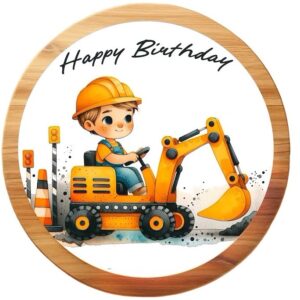 Cialda per torte su Zucchero Escavatore Personalizzabile