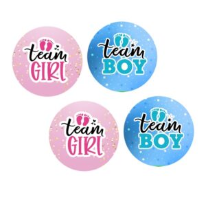 40 Bollini Adesivi Gender Reveal Team Boy or Girl