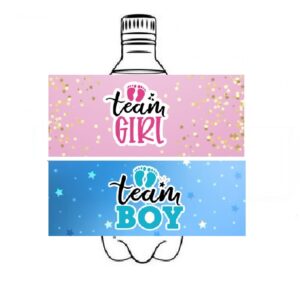 12 Etichette Acqua Inside Gender Reveal Team Boy or Girl