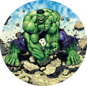 Cialda per torte su Zucchero Hulk Personalizzabile