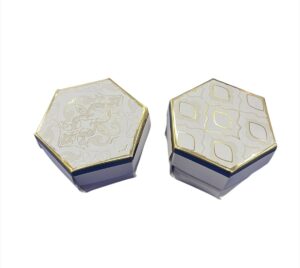 10 Scatole  portaconfetti  Mosaiko bianco e oro