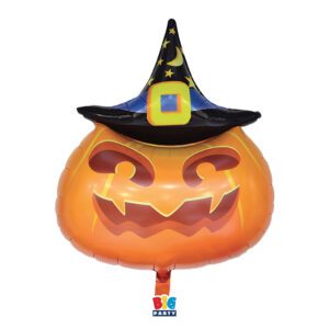 Maxi Palloncino mylar Zucca  con cappello Halloween cm 85* 61