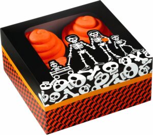 3 SCATOLE HALLOWEEN PORTADOLCI CON TESCHIO WILTON