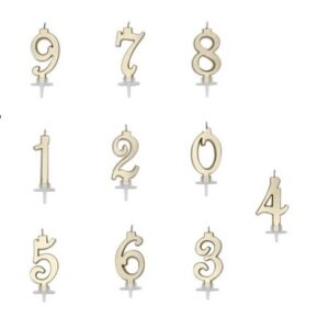 Candela Oro Metal disponibile dal numero 0 al 9