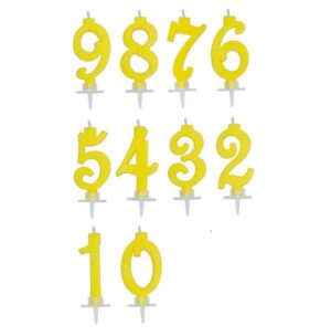Candela Italic Gialla dal numero 0 al 9