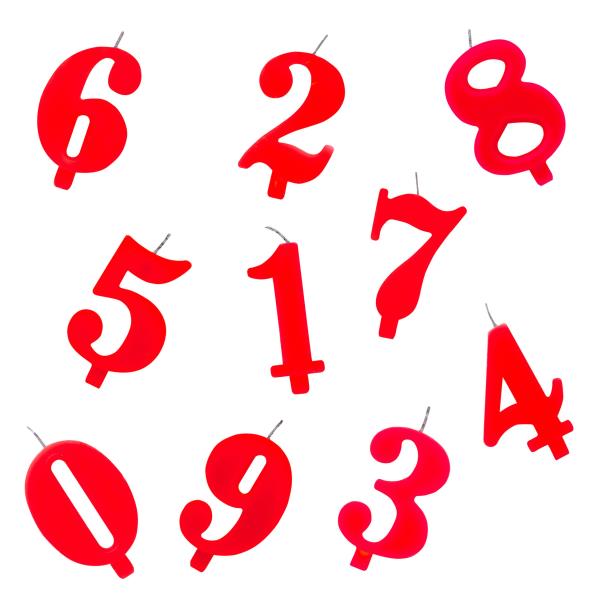 Candela Scintillina Rossa  disponibile dal numero 0 al 9