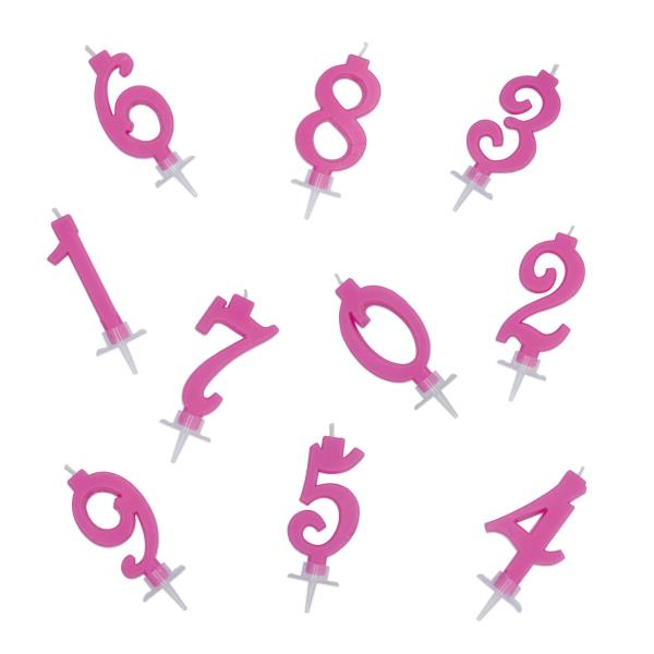 Candela Italic Fucsia dal numero 0 al 9